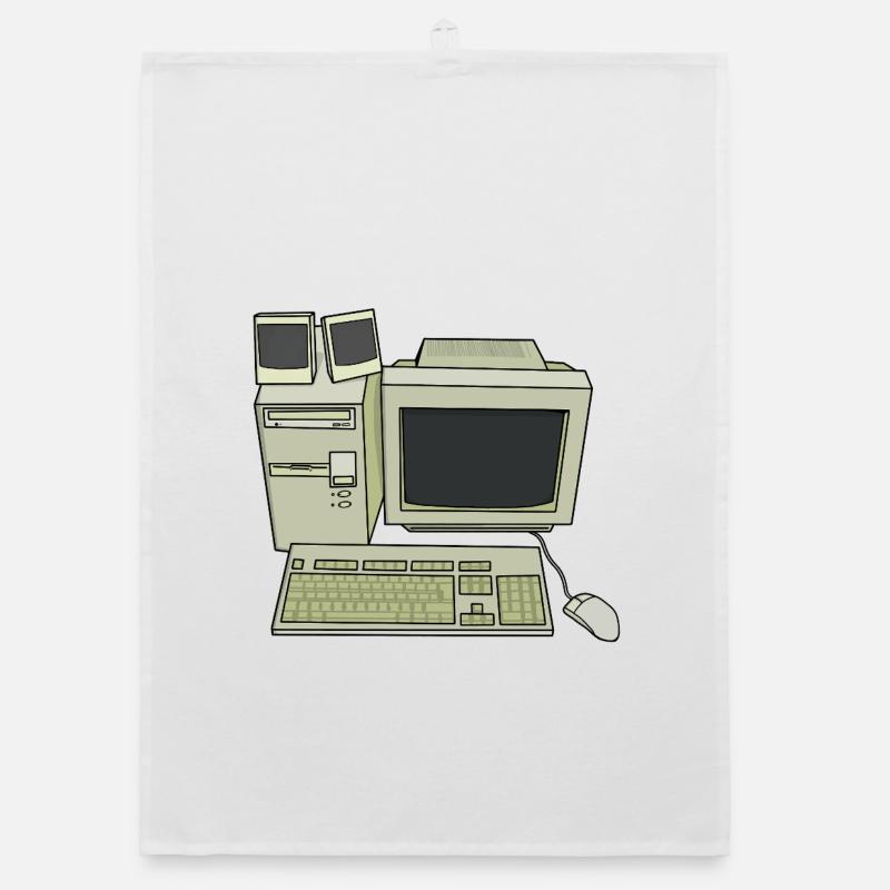 Retro Computer Desk Einrichtung Organic Geschirrtuch