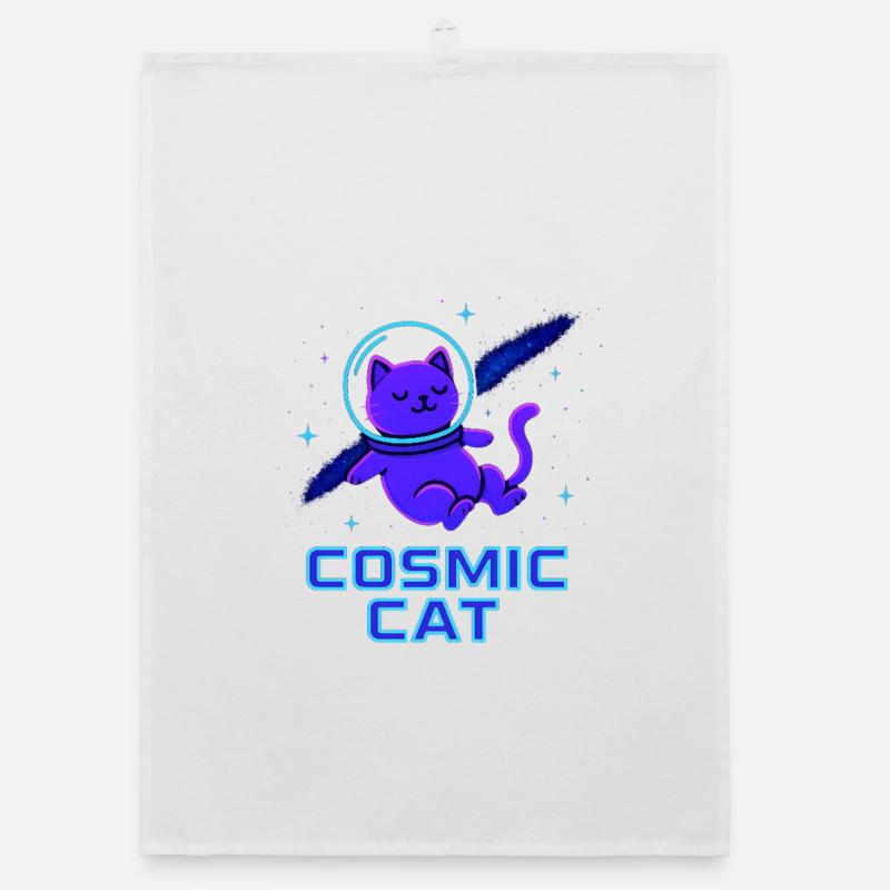 Kosmische Katze Neon Organic Geschirrtuch