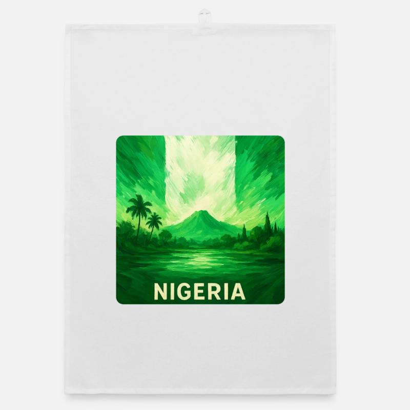Drapeau de paysage du Nigeria Conception Torchon bio