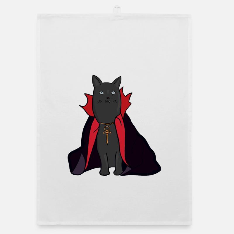 Chat vampire de minuit avec une cape Torchon bio