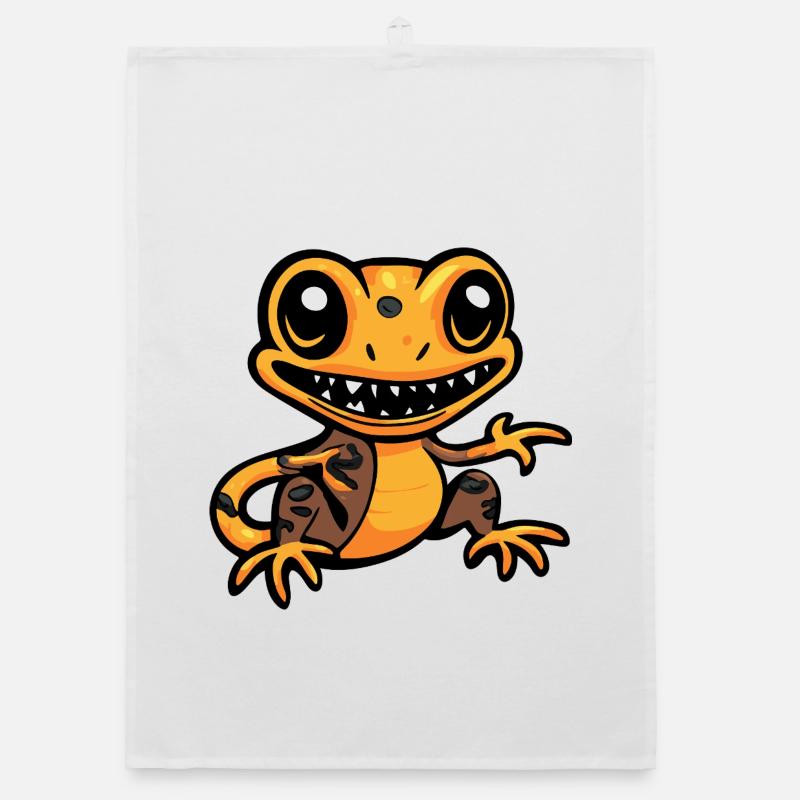 Echse Halloween Comic Lustig Organic Geschirrtuch