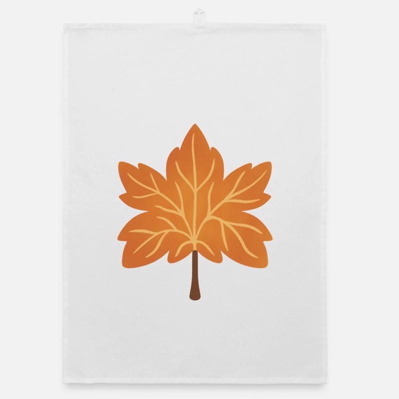 Autumn Maple Leaf Silhouette Organic dish towel