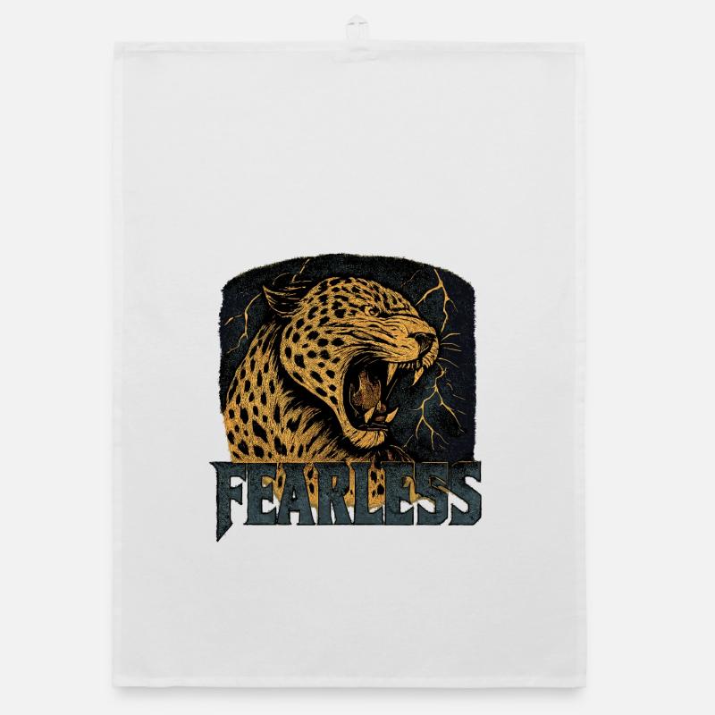 Fearless Leopard Power Design Organic dish towel