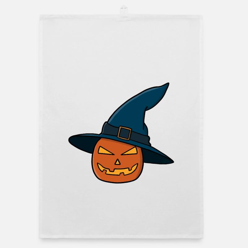 Witch Hat Pumpkin Jack O Lantern Organic dish towel