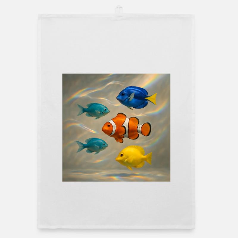 Fish Floating Organic dish towel