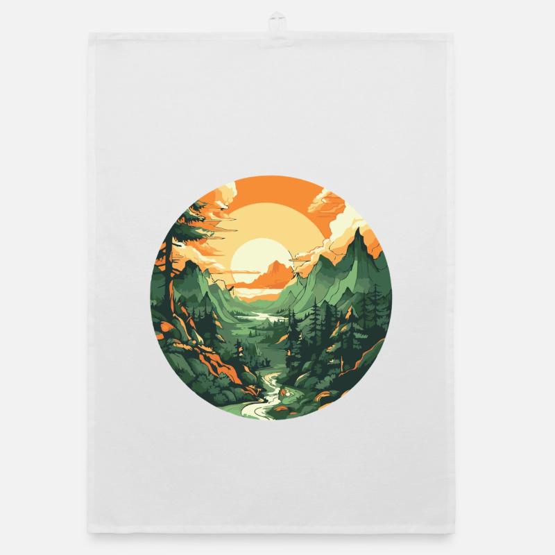 Circular Sunset Organic dish towel