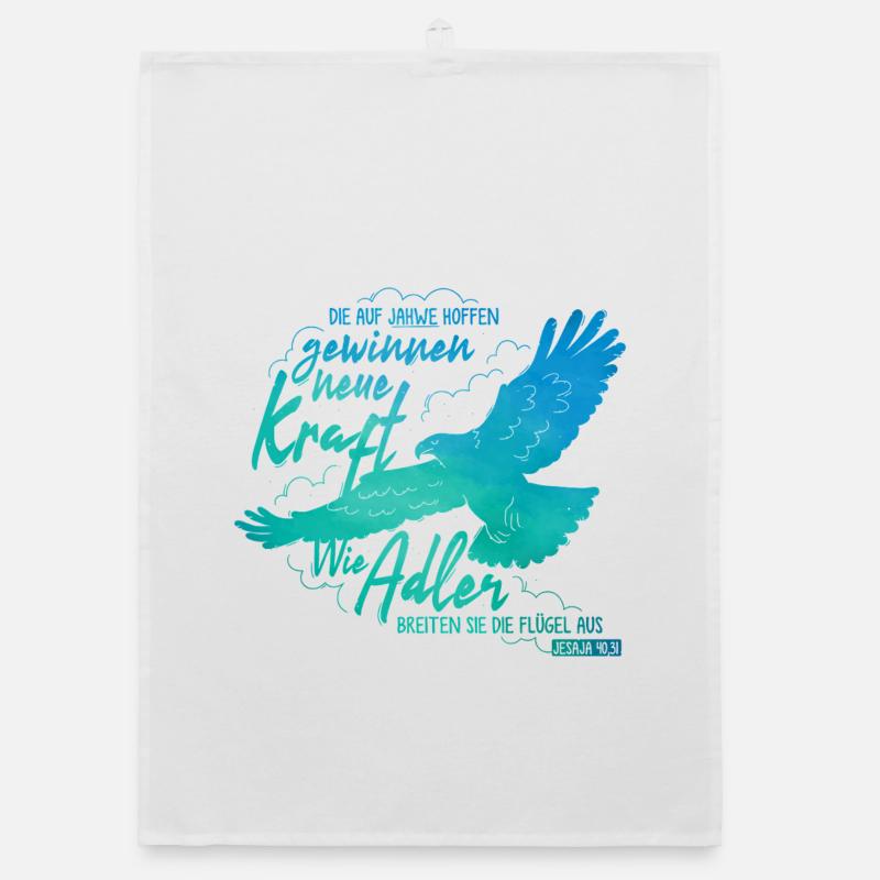 Isaiah 40:31 - Like Eagle Lettering Organic dish towel