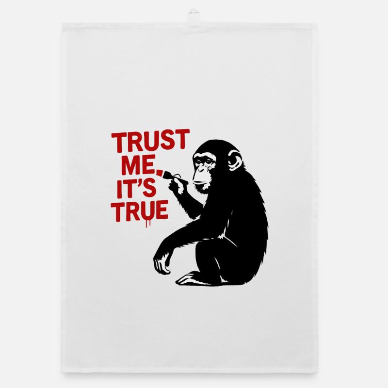 Believe me, it's true – monkey art Organic dish towel