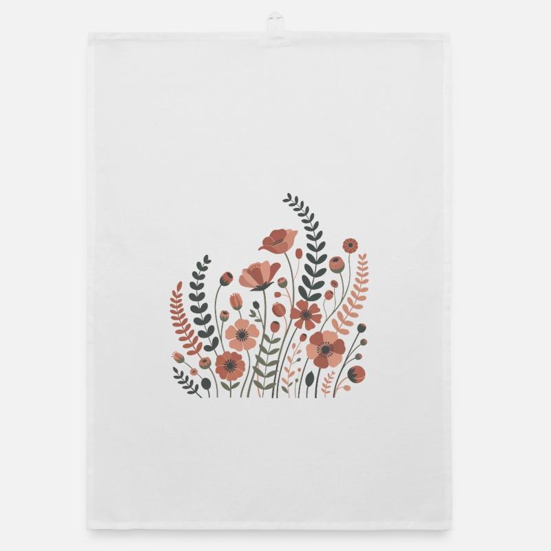 Boho Blumen – Blühende Harmonie Organic Geschirrtuch