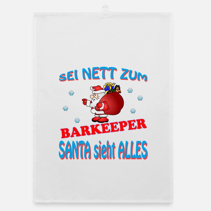 SANTA BARTENDER Organic dish towel