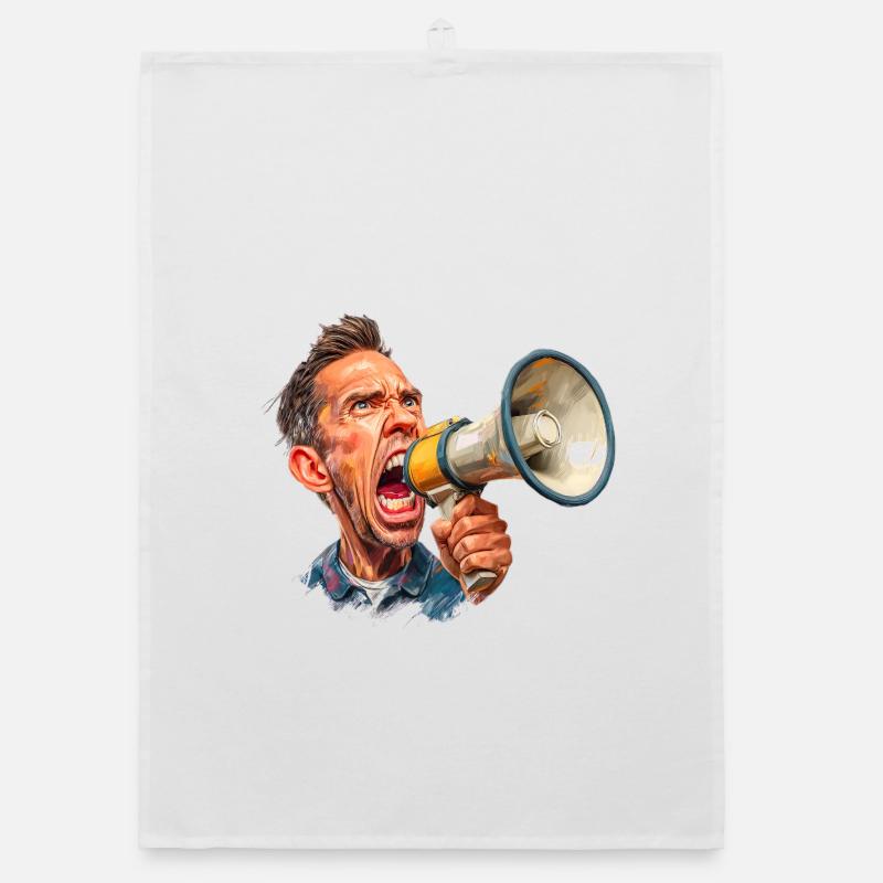 Megafon Ausbruch vom Schiri oder Marktschreier Organic Geschirrtuch