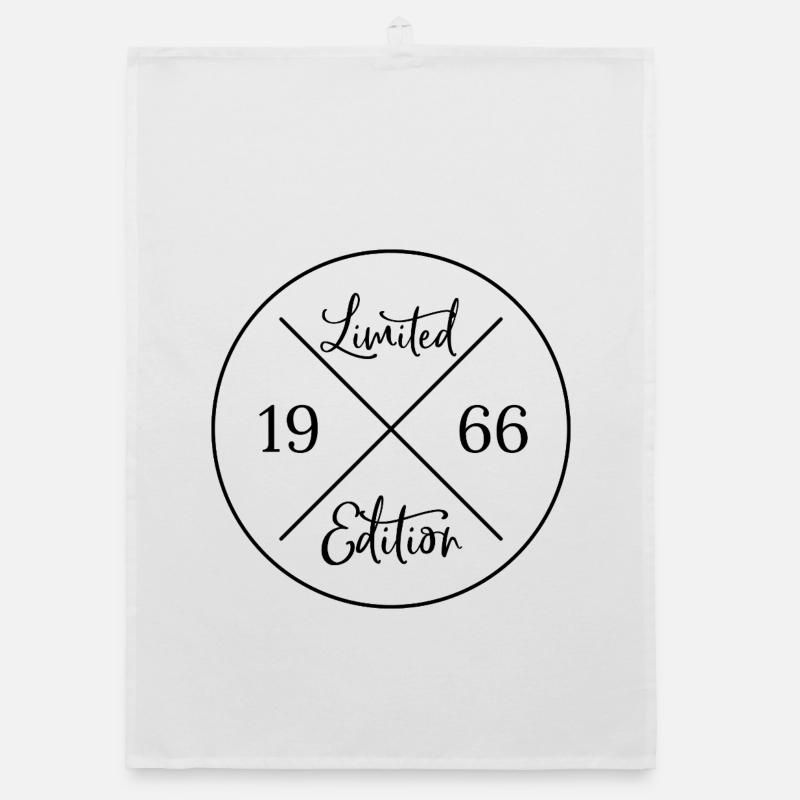 Limited edition 1966 - 60. Geburtstag Geschenk - Organic Geschirrtuch - Weiß
