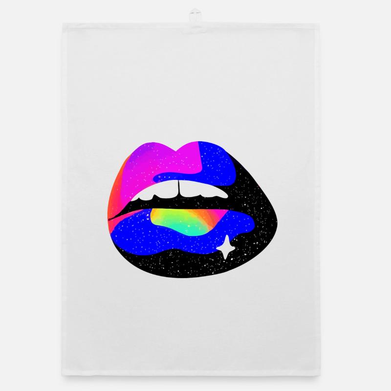 Rainbow Lips Nebula Organic dish towel