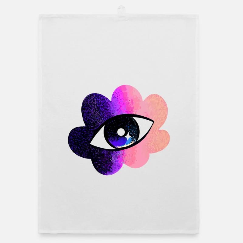Cosmic Eye in Gradient Flower Organic dish towel