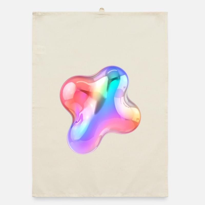 Regenbogen Glänzendes abstraktes Blob-Design Organic Geschirrtuch