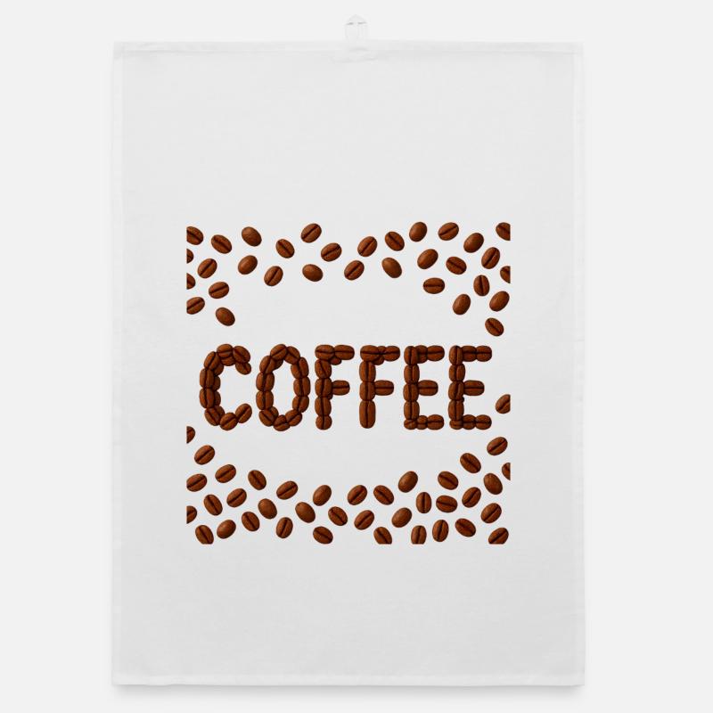 Kaffeebohnen Wortdesign Organic Geschirrtuch