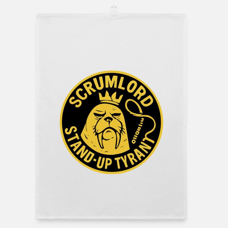 Scrum Lord StandUp Tyran - Torchon bio - blanc