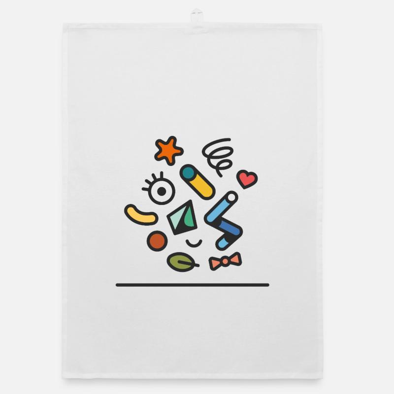 Happy Abstract Colorful Doodle Organic dish towel
