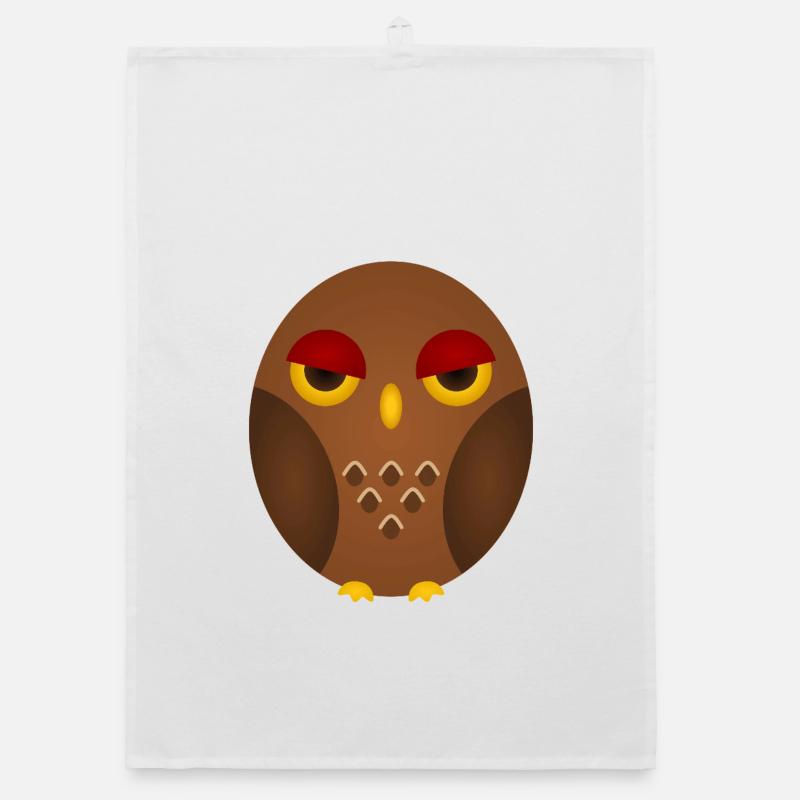 Grumpy Owl Silhouette Organic dish towel