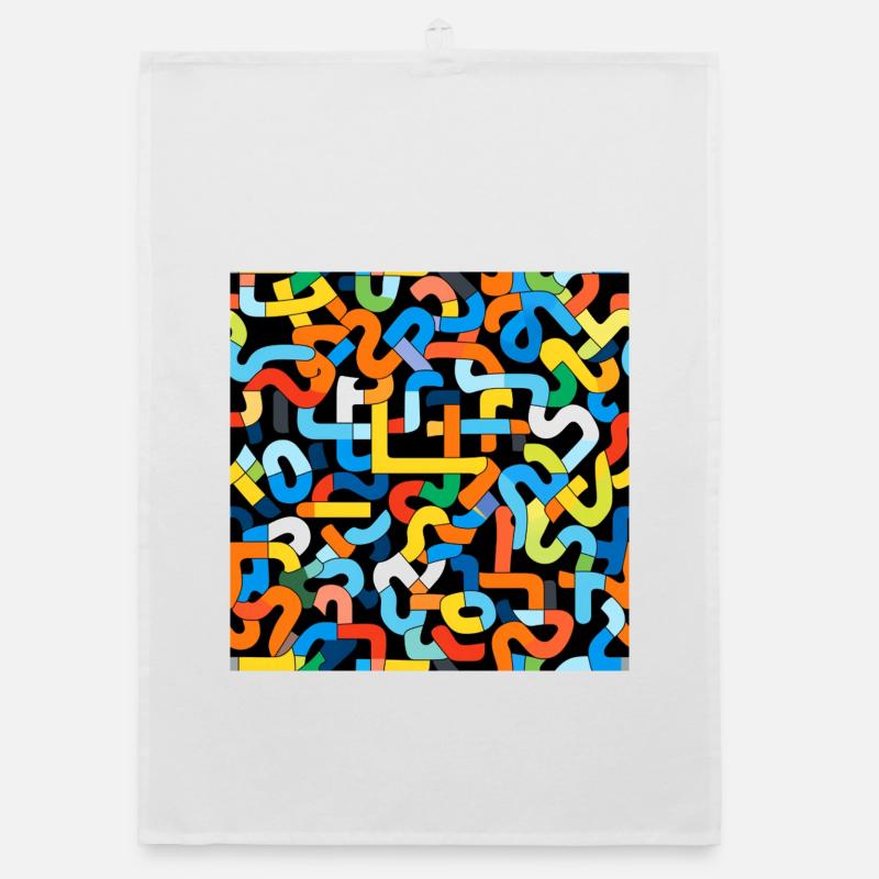 Intertwined Color Knot Pattern Organic dish towel