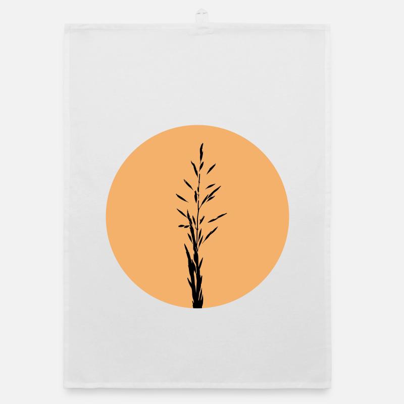 Silhouette im Sunset Circle - Organic Geschirrtuch - Weiß