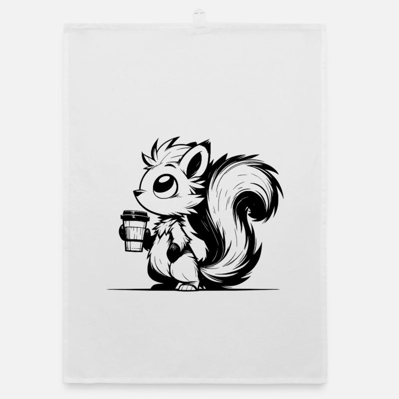 Squirrel in a caffeine rush - I'm already awake Organic dish towel