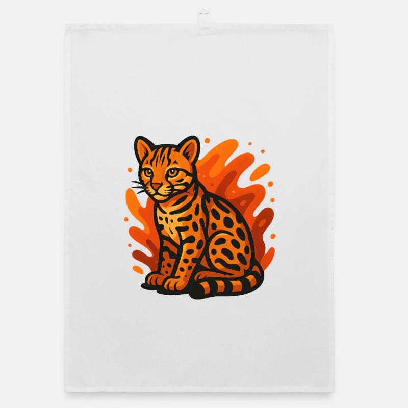 Flaming Ocelot Organic dish towel