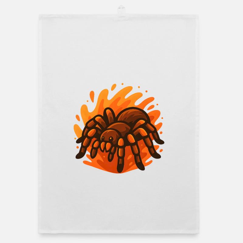 Fiery Goliath Spider Organic dish towel