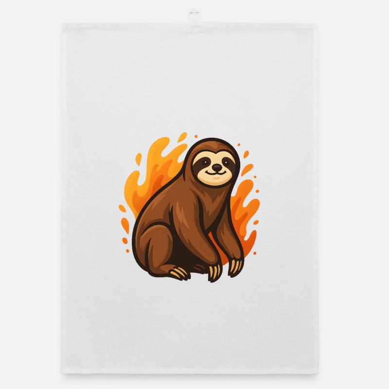 Flaming sloth Organic dish towel