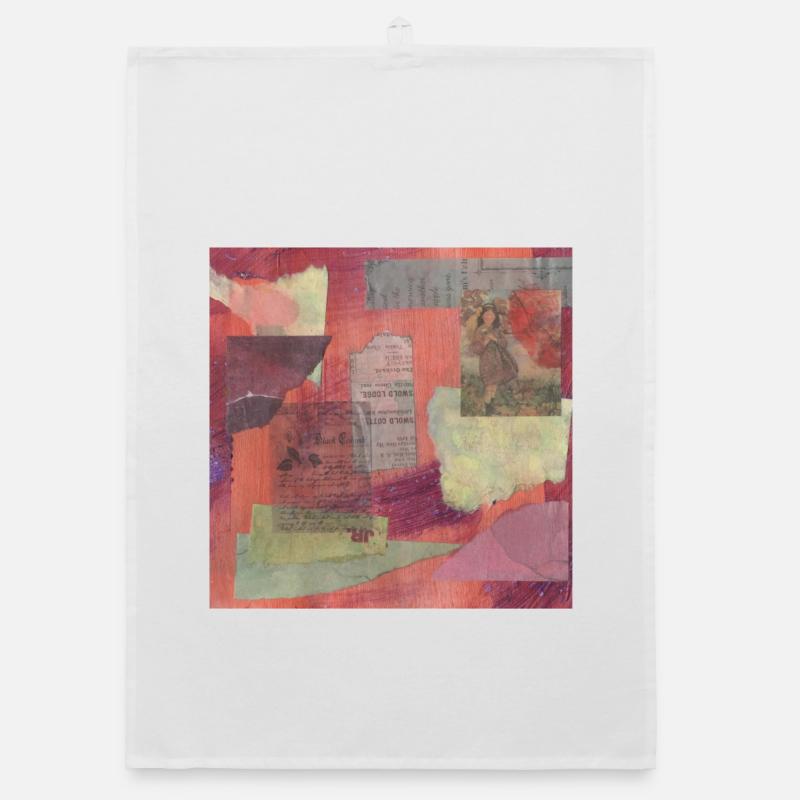 Abstract collage Organic dish towel