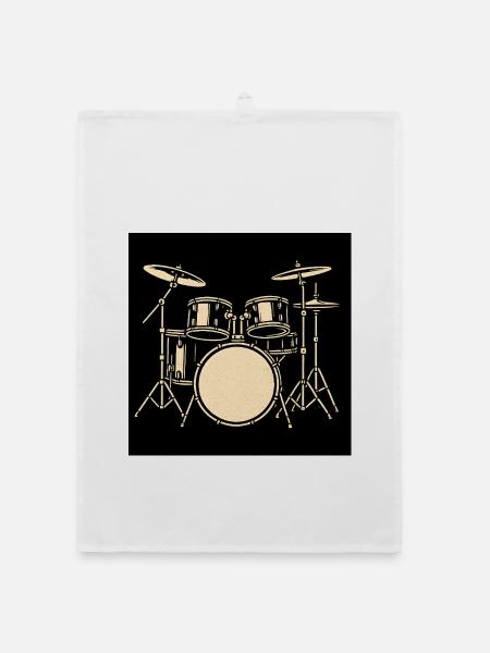 Illustration de batterie Black Silver - Torchon bio - blanc - Devant