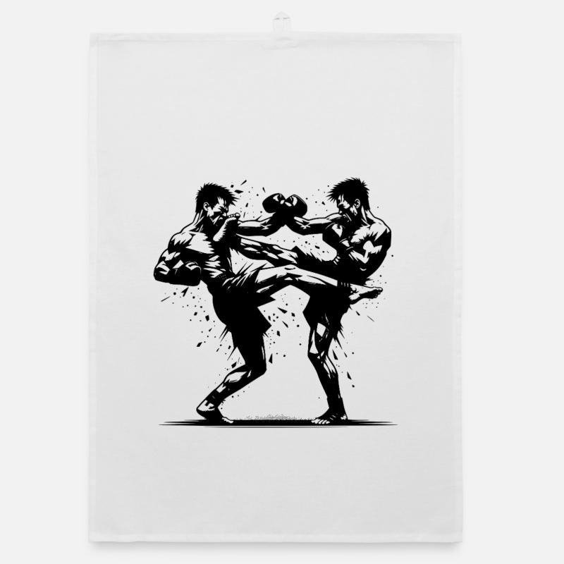 Double Strike Boxe thaïlandaise Le ring brûle violemment Torchon bio