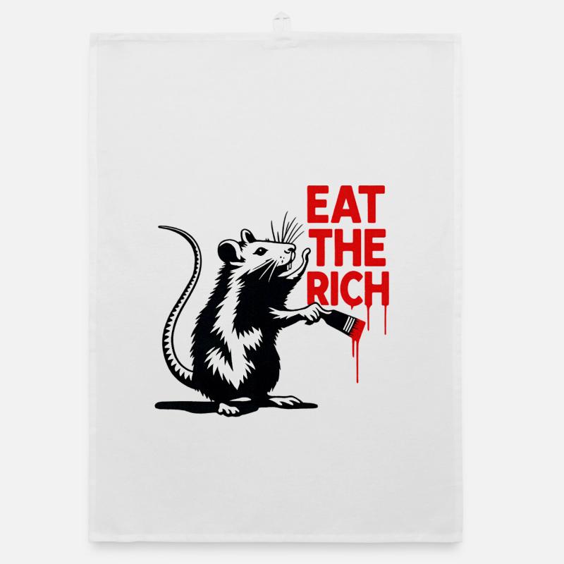 Ratte mit roter Botschaft Organic Geschirrtuch