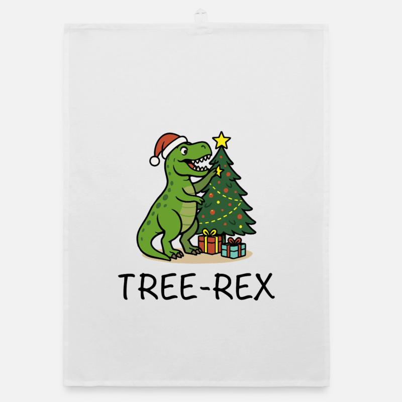Tree-Rex – Ugly Christmas Style Organic Geschirrtuch