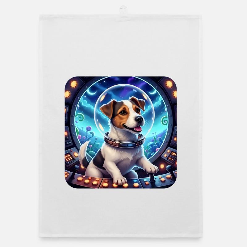 Chiot Cosmique dans la capsule spatiale Torchon bio