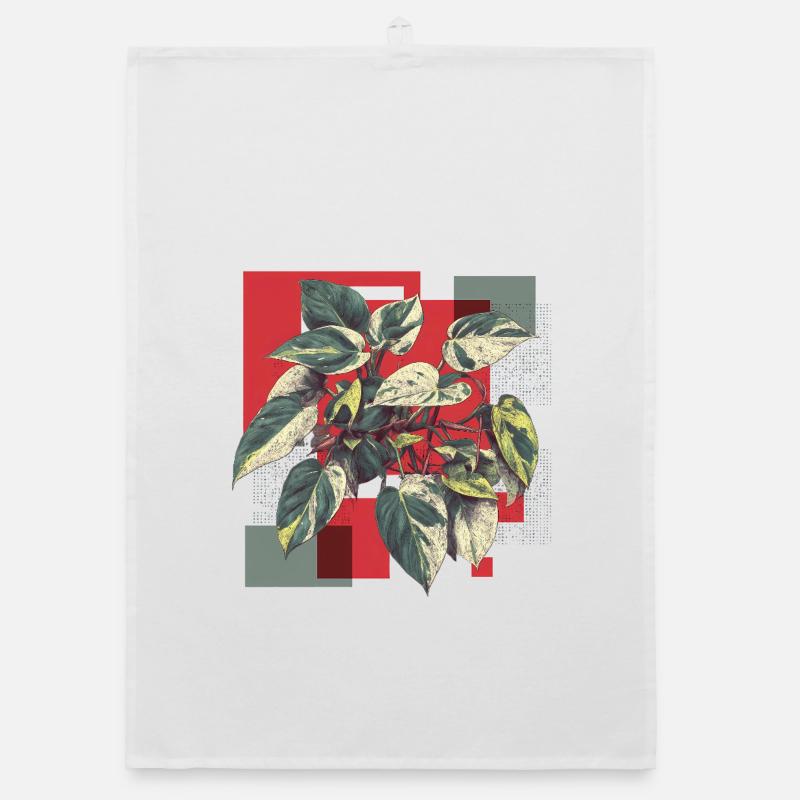Philodendron Variegata – Pop Art Plant Art Organic dish towel