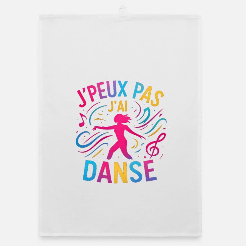 I Can't I Danced — Buntes Glitzern Organic Geschirrtuch