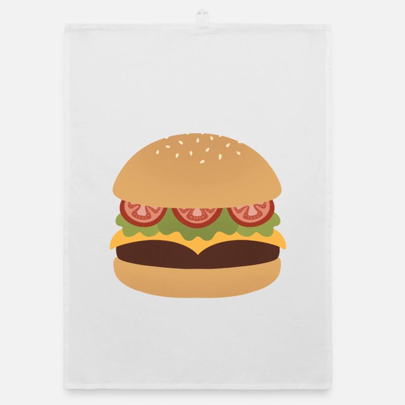 Art classique de Burger Flat - Torchon bio - blanc