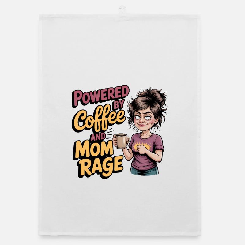Powered by Coffee and Mom Rage – Muttertagsgeschenk Organic Geschirrtuch