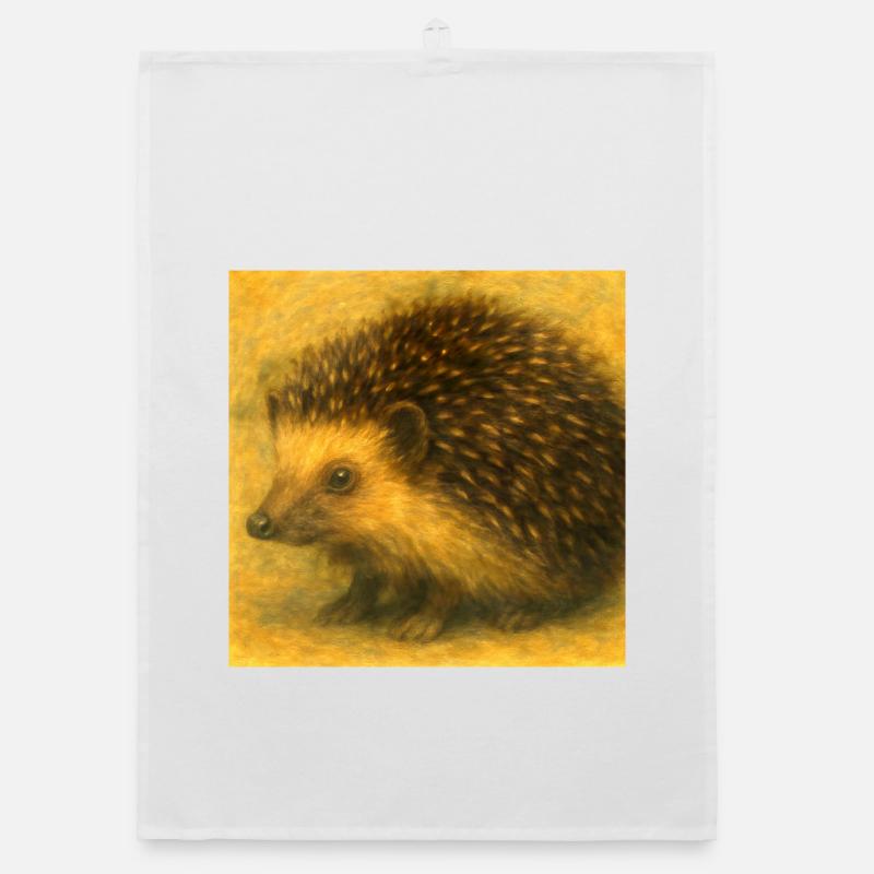 Hérisson doré à l’aquarelle Torchon bio