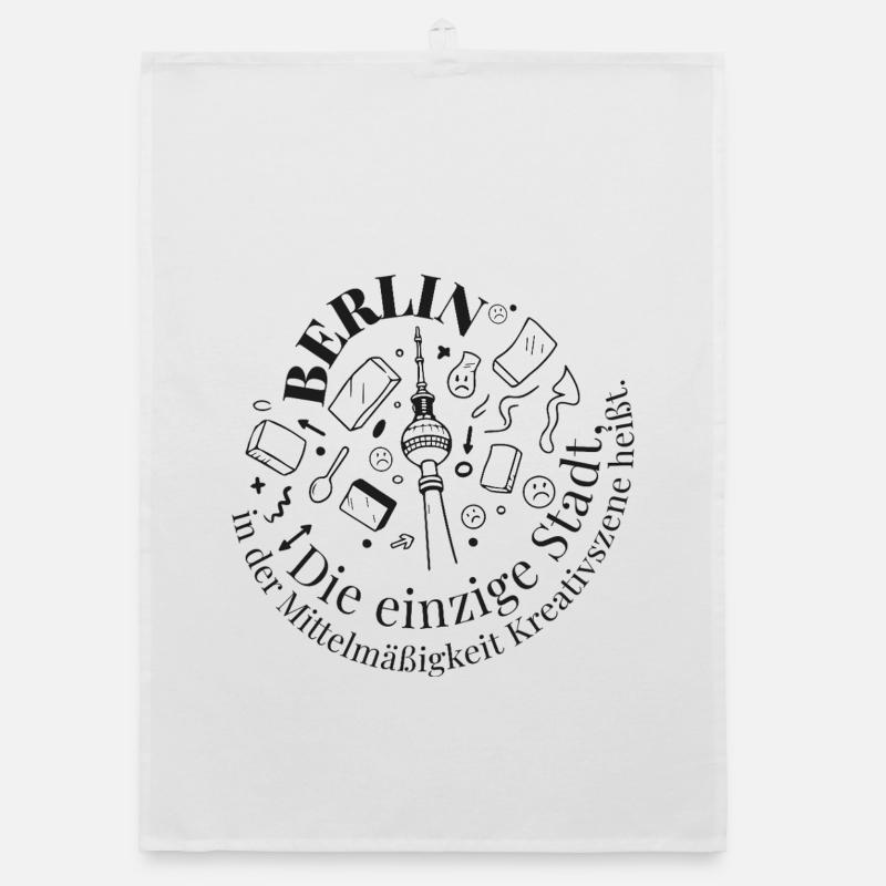 Berlin Tower Creative Motif Organic dish towel