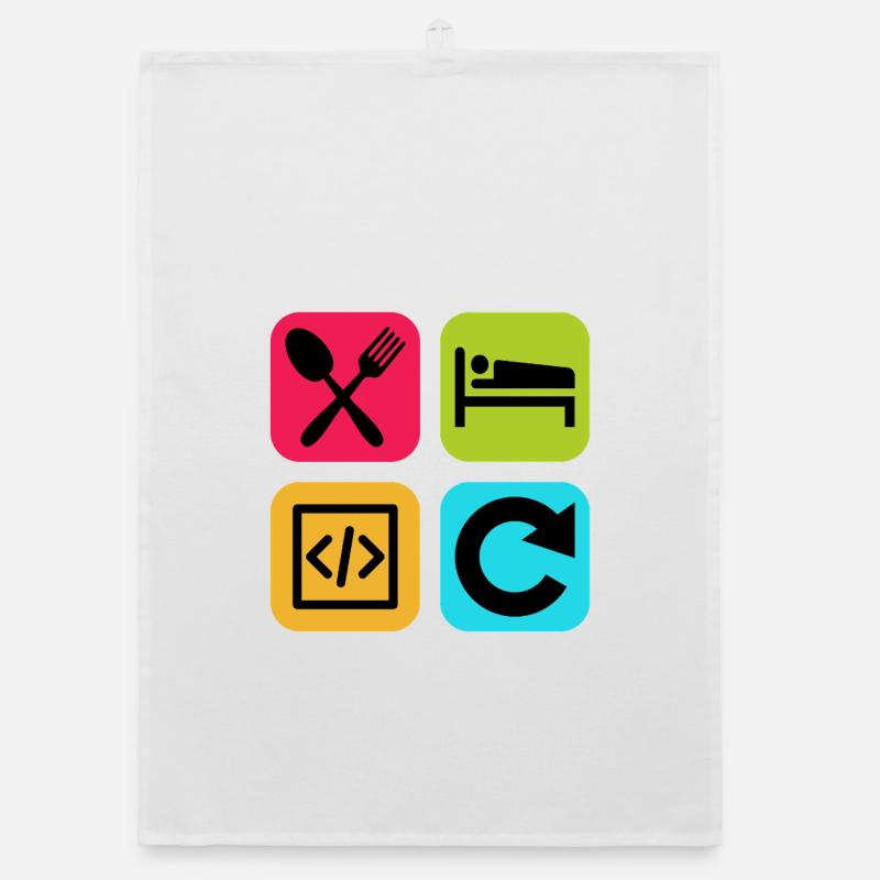 Manger Dormir Code Répéter Citation drôle Dev Torchon bio