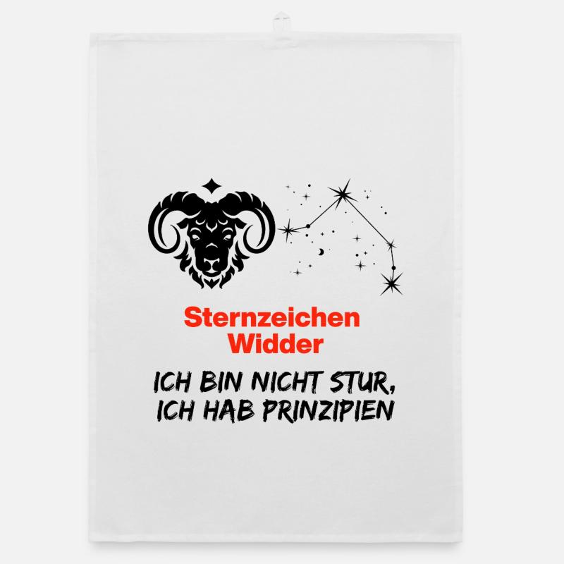 Sternzeichen Widder hat Prinzipien, Geburtstag Organic Geschirrtuch