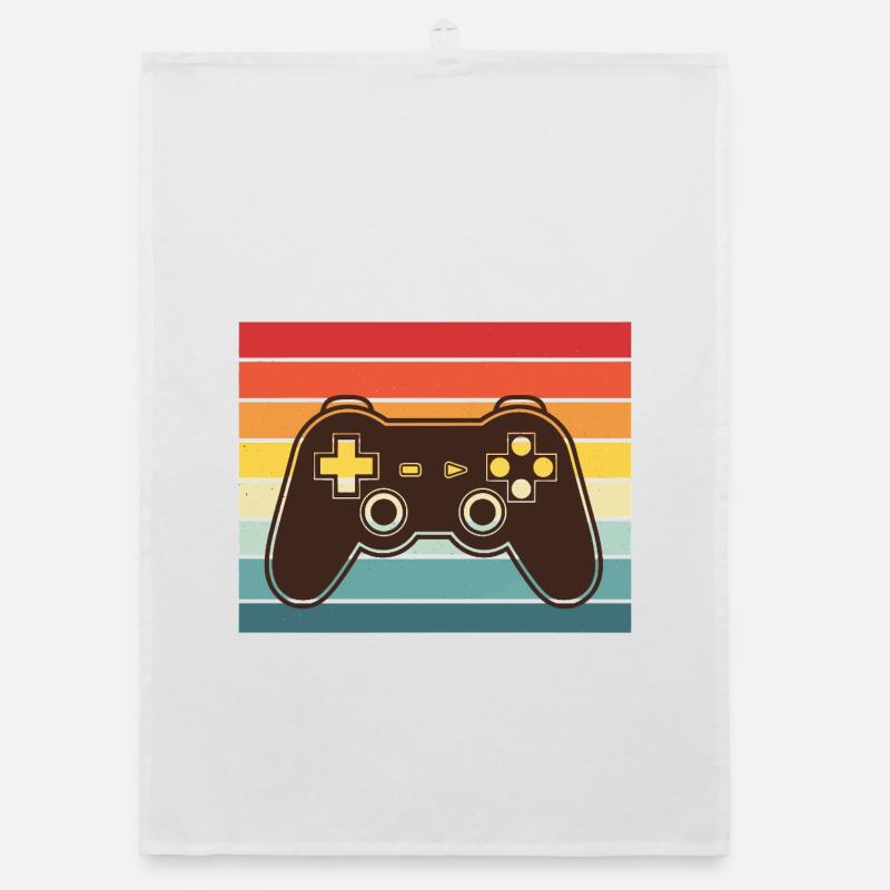 Retro Rainbow ControllerVintage Videospiel-Controller Organic Geschirrtuch