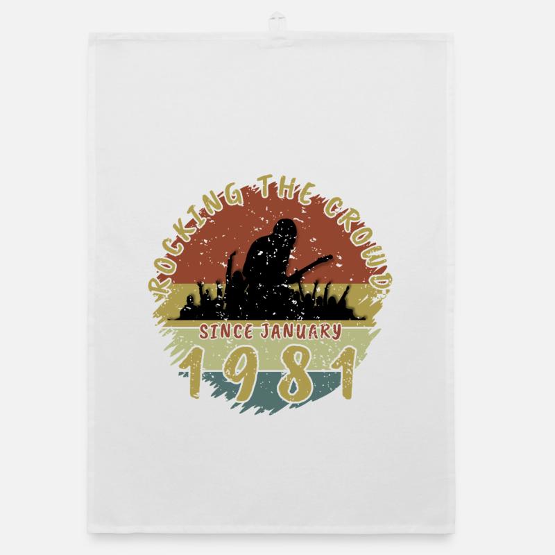 45th Birthday Rocking the crowd GIT 01/1981 Organic dish towel