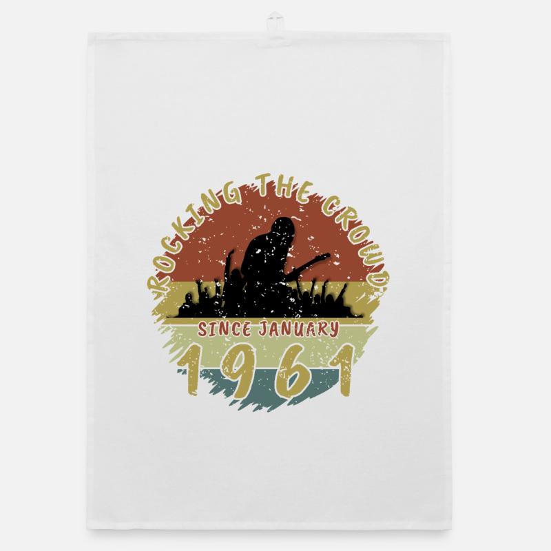 65th Birthday Rocking the crowd GIT 01/1961 Organic dish towel