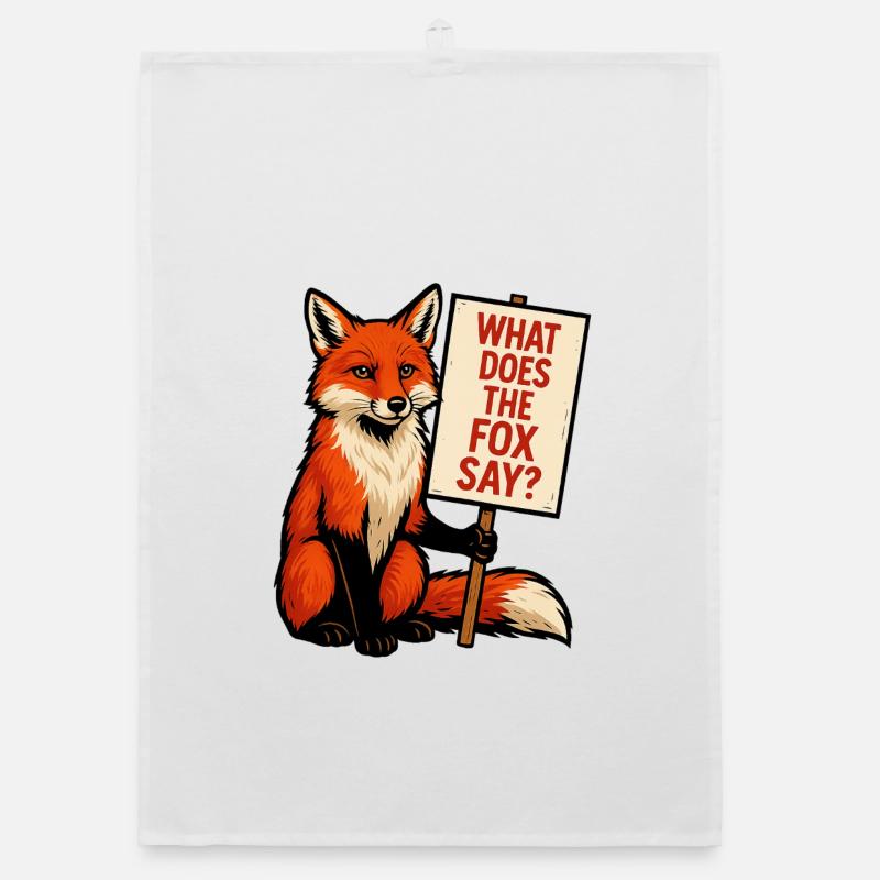 Fox with Shield – What Does the Fox Say Organic dish towel