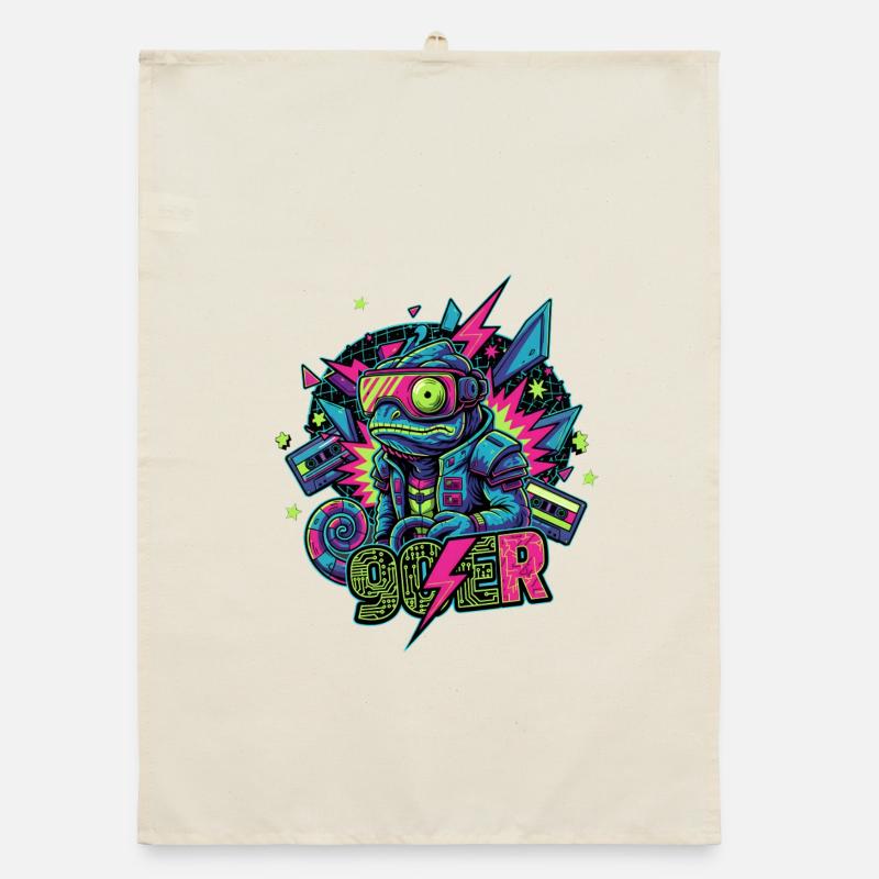 Neopunk Frog Organic dish towel