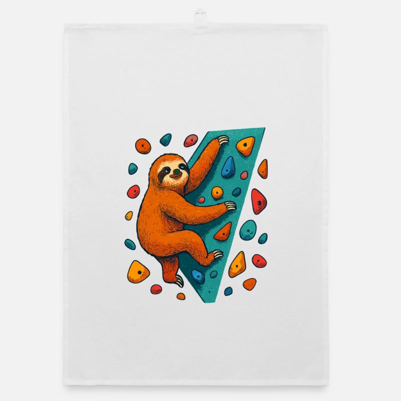 Bouldering Sloth Climbing Boulder Climber Organic dish towel