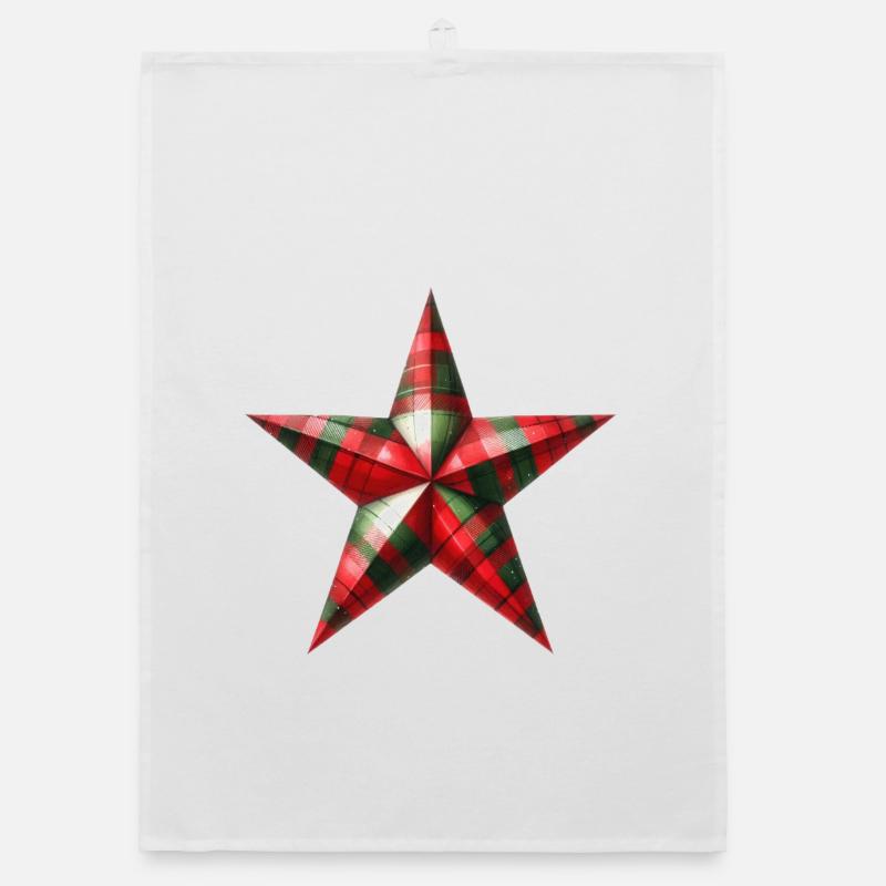Création de t-shirt de l’Étoile de Noël - Torchon bio - blanc